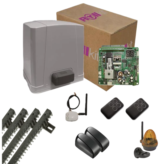 WiFi-s Rollkit, 400kg-os gyors mozgású kapunyitó szett toló- és úszókapuhoz, teljes szett